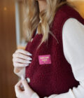 Gilet sans manches vintage polaire bordeaux hiver femme Ambroise American
