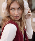 Gilet sans manches vintage polaire bordeaux hiver femme Ambroise American