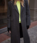 Manteau oversize long hiver femme gris foncé en laine Arsene