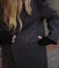 Manteau oversize long hiver femme gris foncé en laine Arsene