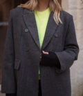 Manteau oversize long hiver femme gris foncé en laine Arsene