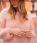 Pull mohair femme hiver rose chaud Sean