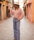 Pull mohair femme hiver rose chaud Sean
