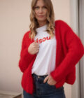 Gilet rouge hiver femme doux et chaud Roméo