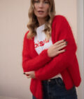 Gilet rouge hiver femme doux et chaud Roméo