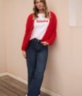 Gilet rouge hiver femme doux et chaud Roméo