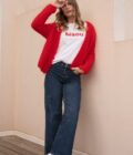 Gilet rouge hiver femme doux et chaud Roméo