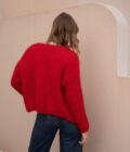 Gilet rouge hiver femme doux et chaud Roméo
