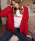 Gilet rouge hiver femme doux et chaud Roméo