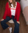 Gilet rouge hiver femme doux et chaud Roméo