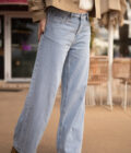 Jean large femme Bondi bleu clair été tendance