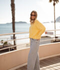 Pull oversize femme jaune doux Augusto